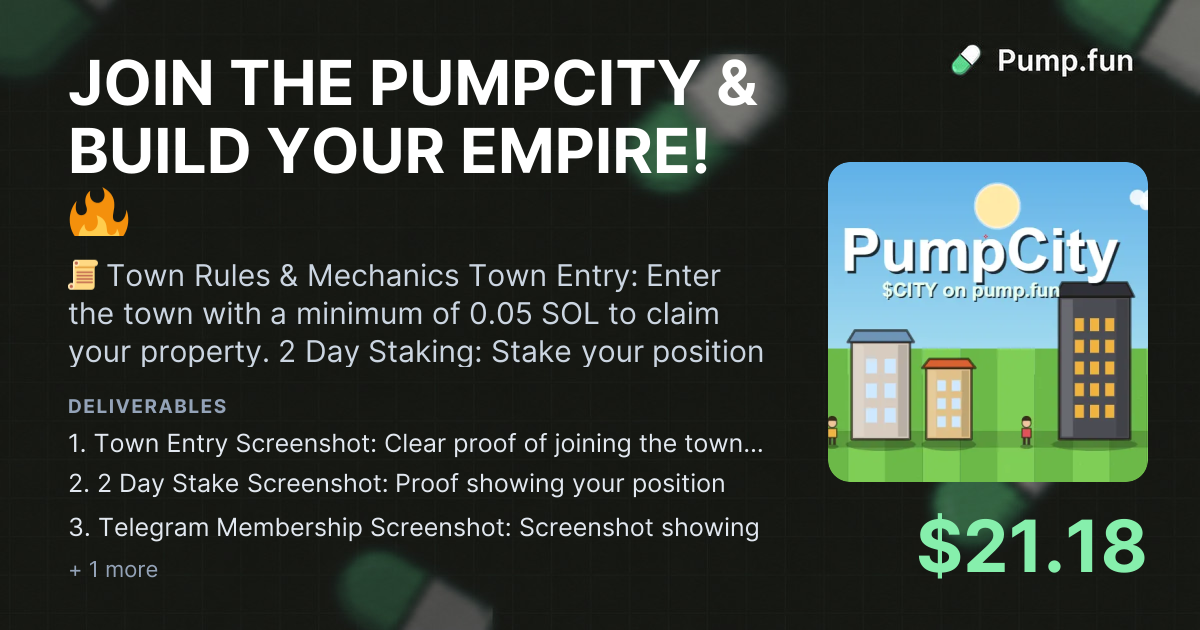 JOIN THE PUMPCITY & BUILD YOUR EMPIRE! 🔥 | Pump